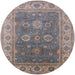 Round Machine Washable Industrial Modern Sandstone Brown Rug, wshurb1421