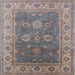 Square Mid-Century Modern Sandstone Brown Oriental Rug, urb1421