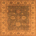 Square Machine Washable Oriental Orange Traditional Area Rugs, wshurb1421org