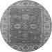 Round Oriental Gray Traditional Rug, urb1421gry