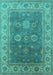 Machine Washable Oriental Turquoise Traditional Area Rugs, wshurb1421turq