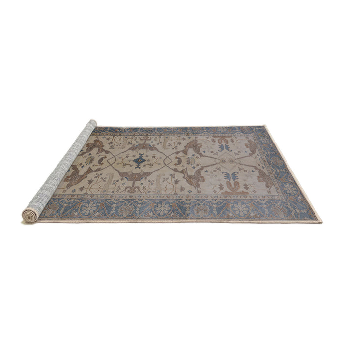 Sideview of Machine Washable Industrial Modern Sandstone Brown Rug, wshurb1422