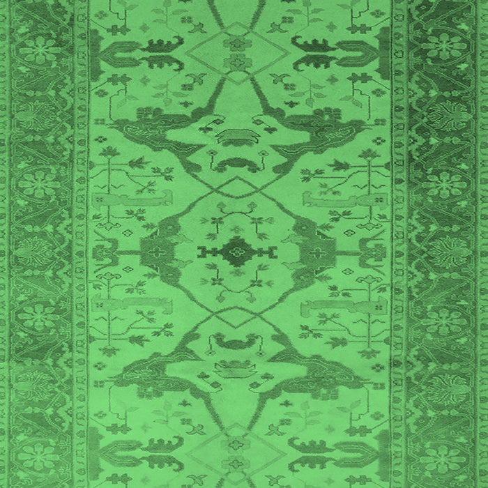 Machine Washable Oriental Emerald Green Traditional Area Rugs, wshurb1422emgrn