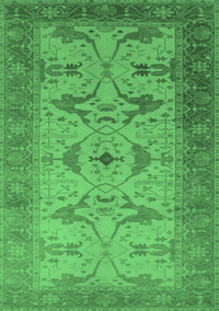 Oriental Emerald Green Traditional Rug, urb1422emgrn