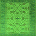 Square Oriental Green Traditional Rug, urb1422grn