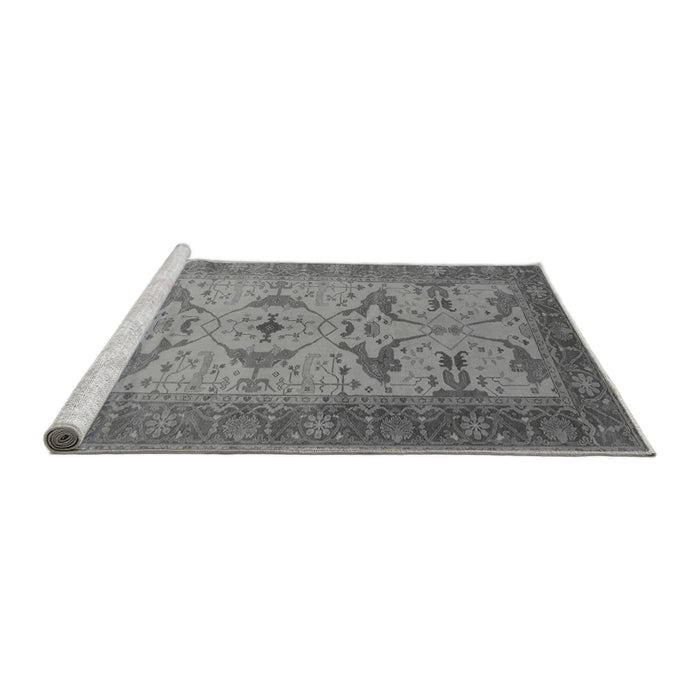 Sideview of Machine Washable Oriental Gray Traditional Rug, wshurb1422gry