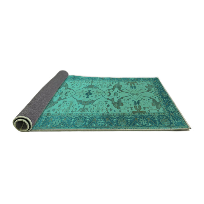 Sideview of Oriental Turquoise Traditional Rug, urb1422turq
