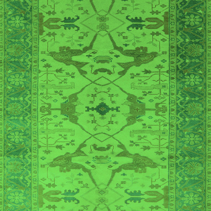 Machine Washable Oriental Green Traditional Area Rugs, wshurb1422grn