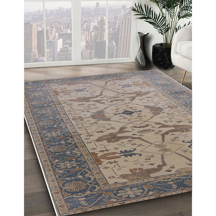 Machine Washable Industrial Modern Sandstone Brown Rug in a Family Room, wshurb1422