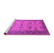 Sideview of Machine Washable Oriental Pink Traditional Rug, wshurb1422pnk