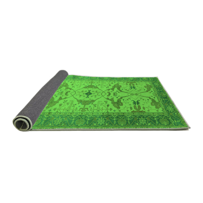 Sideview of Oriental Green Traditional Rug, urb1422grn