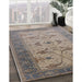 Mid-Century Modern Sandstone Brown Oriental Rug in Family Room, urb1422