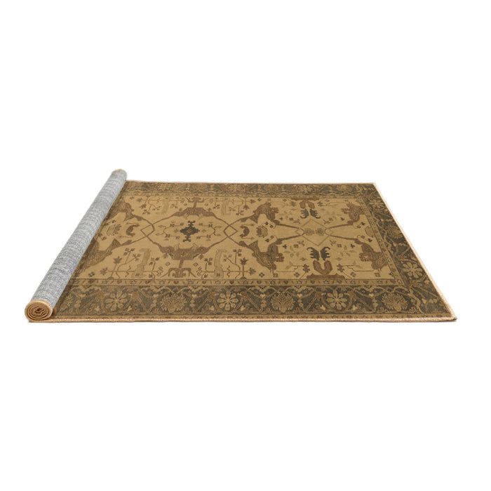 Sideview of Machine Washable Oriental Brown Traditional Rug, wshurb1422brn