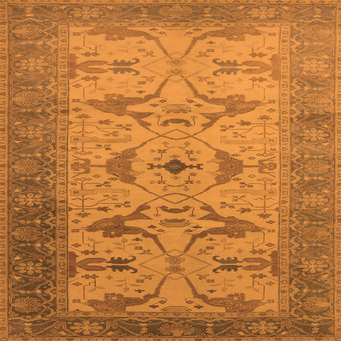 Square Oriental Orange Traditional Rug, urb1422org