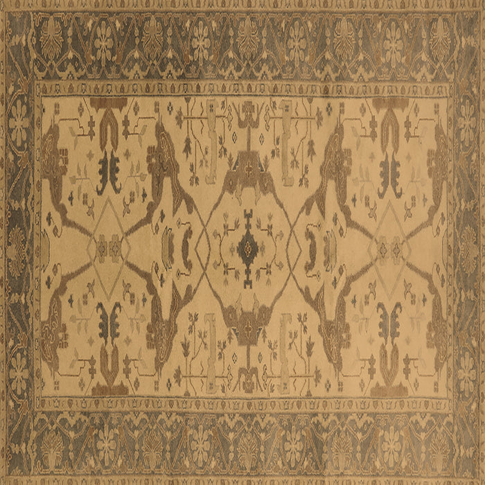 Square Oriental Brown Traditional Rug, urb1422brn