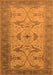 Machine Washable Oriental Orange Traditional Area Rugs, wshurb1422org