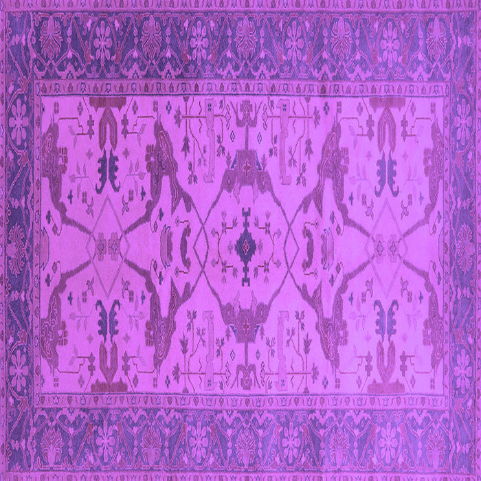 Square Machine Washable Oriental Purple Traditional Area Rugs, wshurb1422pur