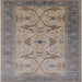 Square Mid-Century Modern Sandstone Brown Oriental Rug, urb1422