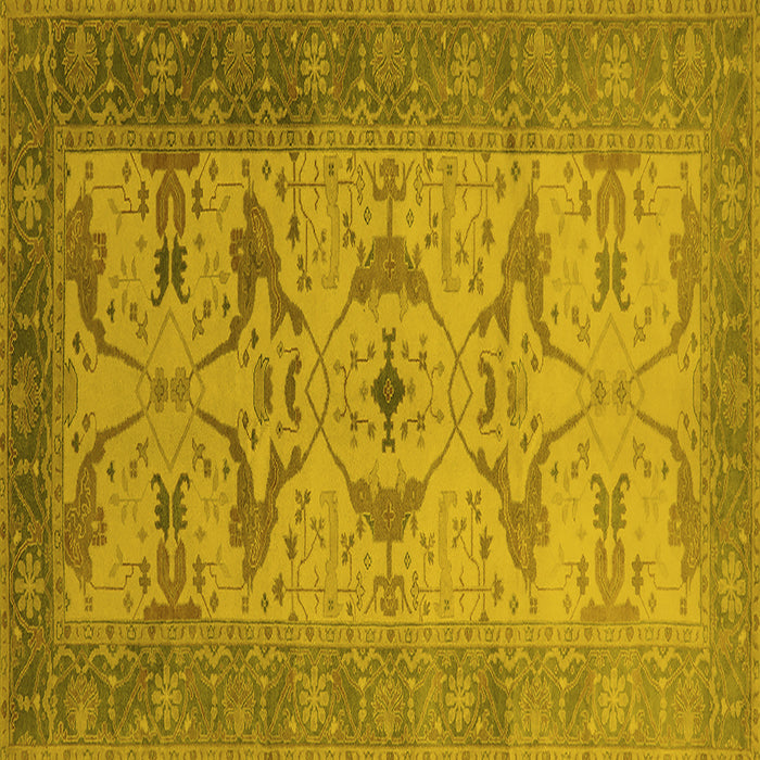 Square Oriental Yellow Traditional Rug, urb1422yw