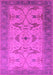 Machine Washable Oriental Pink Traditional Rug, wshurb1422pnk