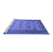 Sideview of Machine Washable Oriental Blue Traditional Rug, wshurb1422blu