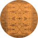 Round Oriental Orange Traditional Rug, urb1422org
