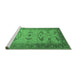 Sideview of Machine Washable Oriental Emerald Green Traditional Area Rugs, wshurb1422emgrn