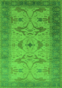 Oriental Green Traditional Rug, urb1422grn