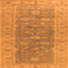 Square Oriental Orange Traditional Rug, urb1423org