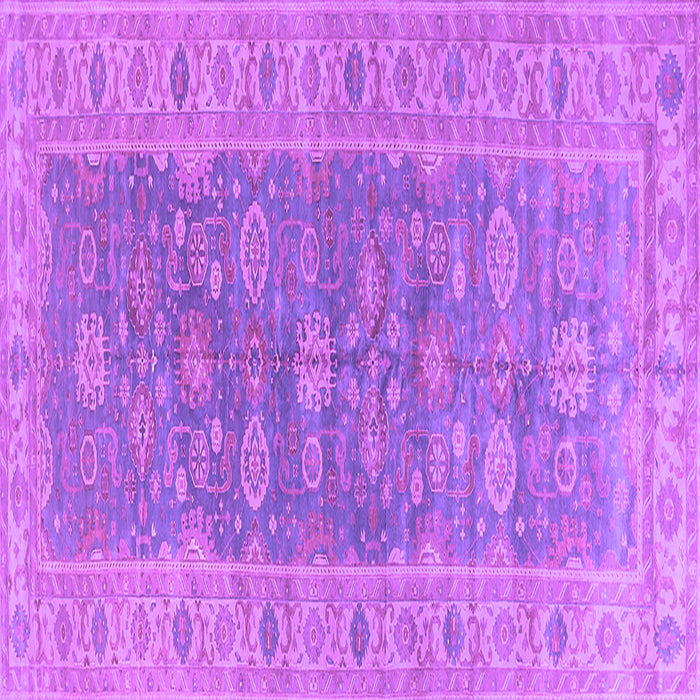 Square Oriental Purple Traditional Rug, urb1423pur