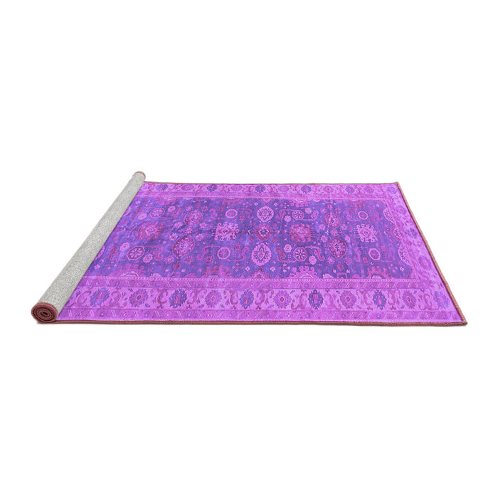 Sideview of Machine Washable Oriental Purple Traditional Area Rugs, wshurb1423pur