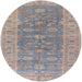 Round Mid-Century Modern Silver Pink Oriental Rug, urb1423