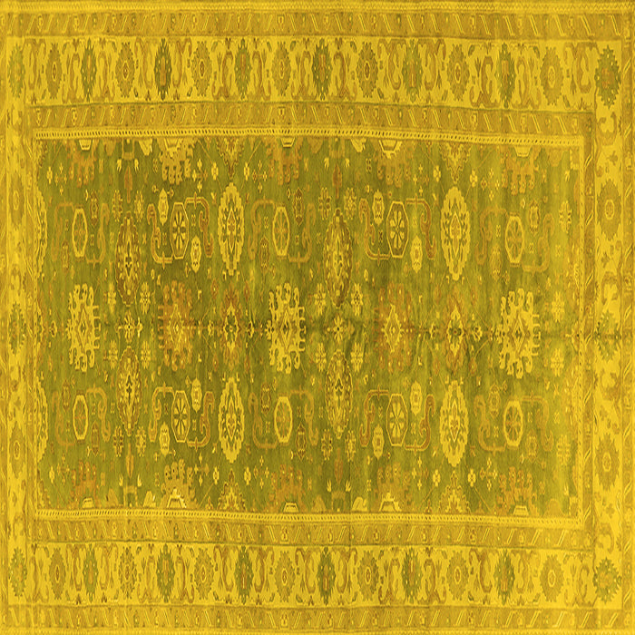 Square Oriental Yellow Traditional Rug, urb1423yw