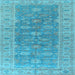 Square Oriental Light Blue Traditional Rug, urb1423lblu