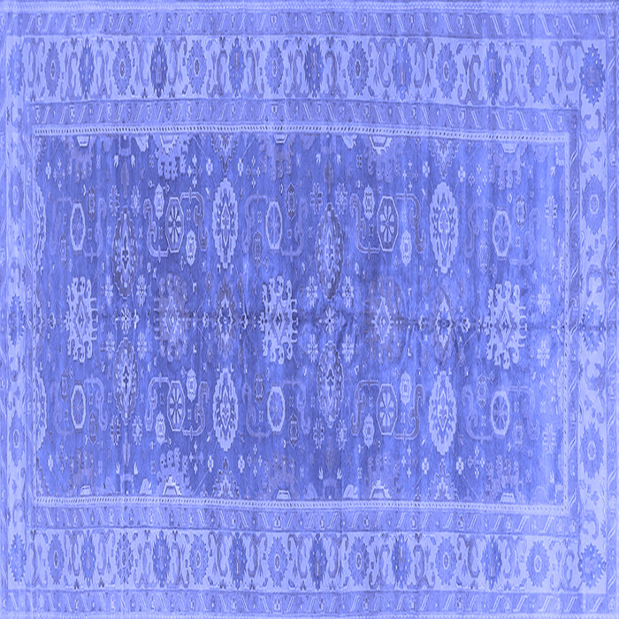 Square Machine Washable Oriental Blue Traditional Rug, wshurb1423blu