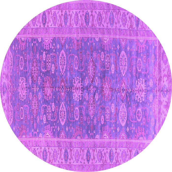Round Oriental Purple Traditional Rug, urb1423pur
