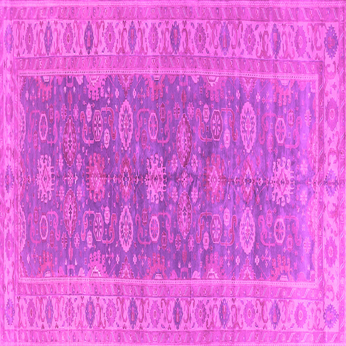 Square Machine Washable Oriental Pink Traditional Rug, wshurb1423pnk