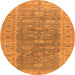 Round Oriental Orange Traditional Rug, urb1423org