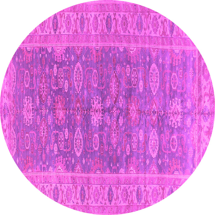 Round Oriental Pink Traditional Rug, urb1423pnk