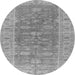 Round Oriental Gray Traditional Rug, urb1423gry