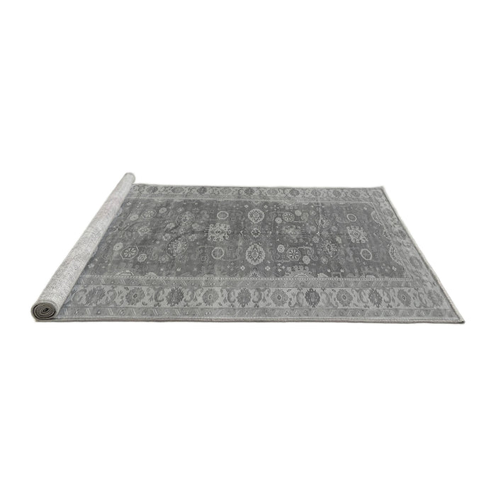 Sideview of Machine Washable Oriental Gray Traditional Rug, wshurb1423gry