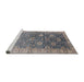 Sideview of Machine Washable Industrial Modern Mist Blue Rug, wshurb1424