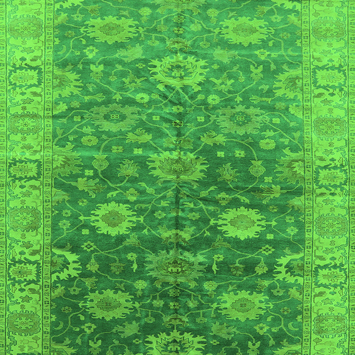 Machine Washable Oriental Green Traditional Area Rugs, wshurb1424grn