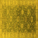 Square Oriental Yellow Traditional Rug, urb1424yw