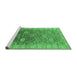 Sideview of Machine Washable Oriental Emerald Green Traditional Area Rugs, wshurb1424emgrn