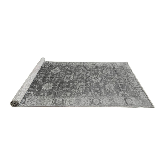 Sideview of Machine Washable Oriental Gray Traditional Rug, wshurb1424gry