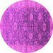 Round Oriental Pink Traditional Rug, urb1424pnk