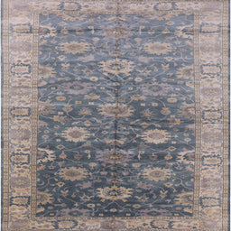 Square Machine Washable Industrial Modern Mist Blue Rug, wshurb1424