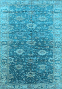 Oriental Light Blue Traditional Rug, urb1424lblu