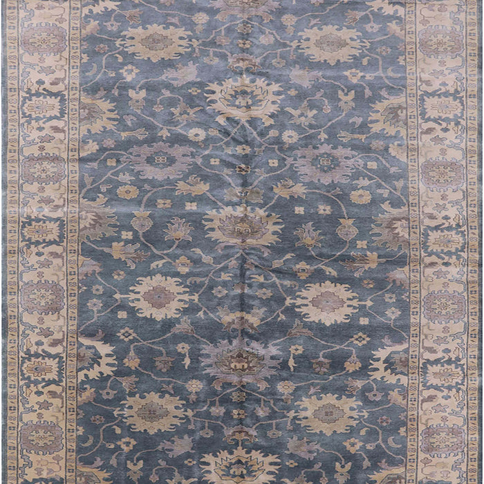 Mid-Century Modern Mist Blue Oriental Rug, urb1424